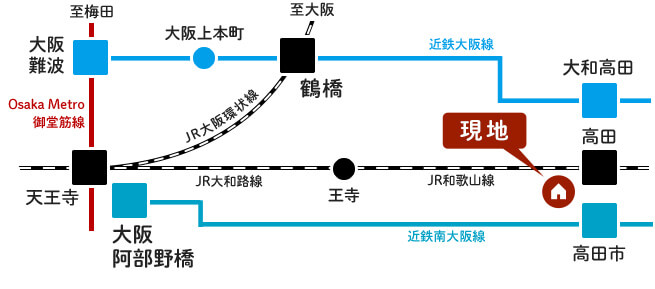 ソレイユ大和高田Ⅵ期-大中-の路線図