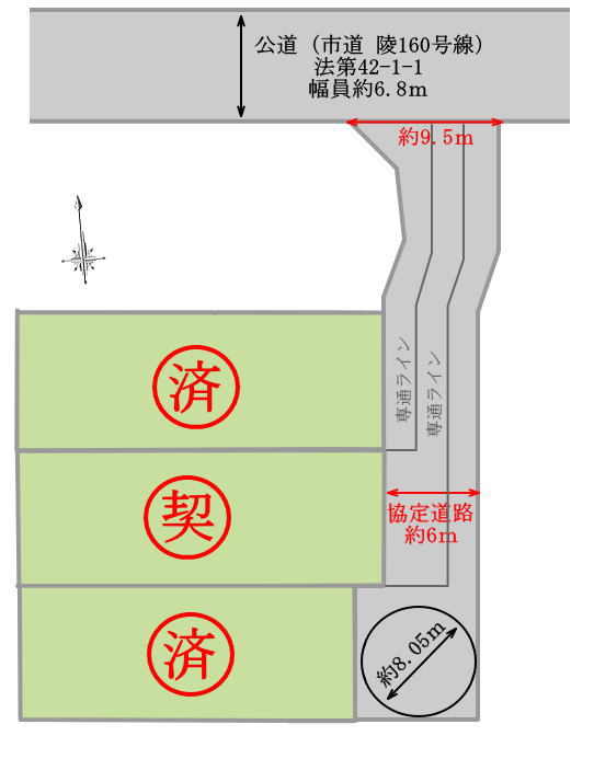 大和高田市市場　分譲地　区画図