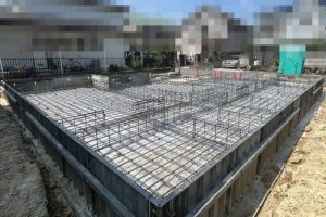 奈良県香芝市磯壁6丁目　モデルハウス建築　基礎配筋工事