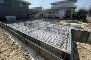 奈良県香芝市磯壁6丁目　モデルハウス建築　基礎配筋工事