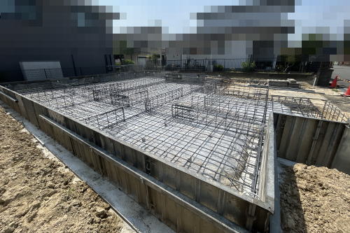 奈良県香芝市磯壁6丁目　モデルハウス建築　基礎配筋工事