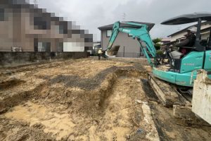 奈良県香芝市磯壁6丁目　モデルハウス建築　掘り方工事