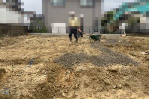 奈良県香芝市磯壁6丁目　モデルハウス建築　掘り方工事