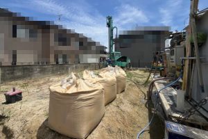 奈良県香芝市磯壁6丁目　モデルハウス建築　地盤改良工事
