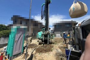 奈良県香芝市磯壁6丁目　モデルハウス建築　地盤改良工事