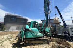 奈良県香芝市磯壁6丁目　モデルハウス建築　地盤改良工事