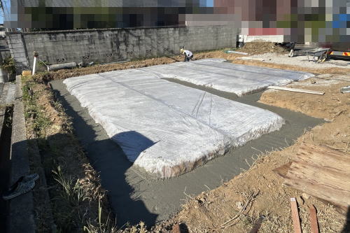 奈良県磯城郡田原本町三笠　注文住宅　防湿シート