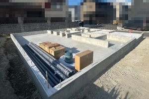 SOLEIL香芝 磯壁5丁目 コンクリートベタ基礎完成