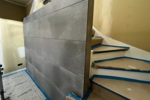 室内タイル貼り施工