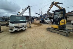 北葛城郡上牧町　ガレージ＆オフィス　新築工事　地盤改良工事